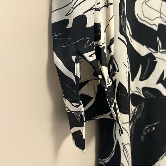 Zara Black and White Long Sleeve Dress - Picture 2 of 5